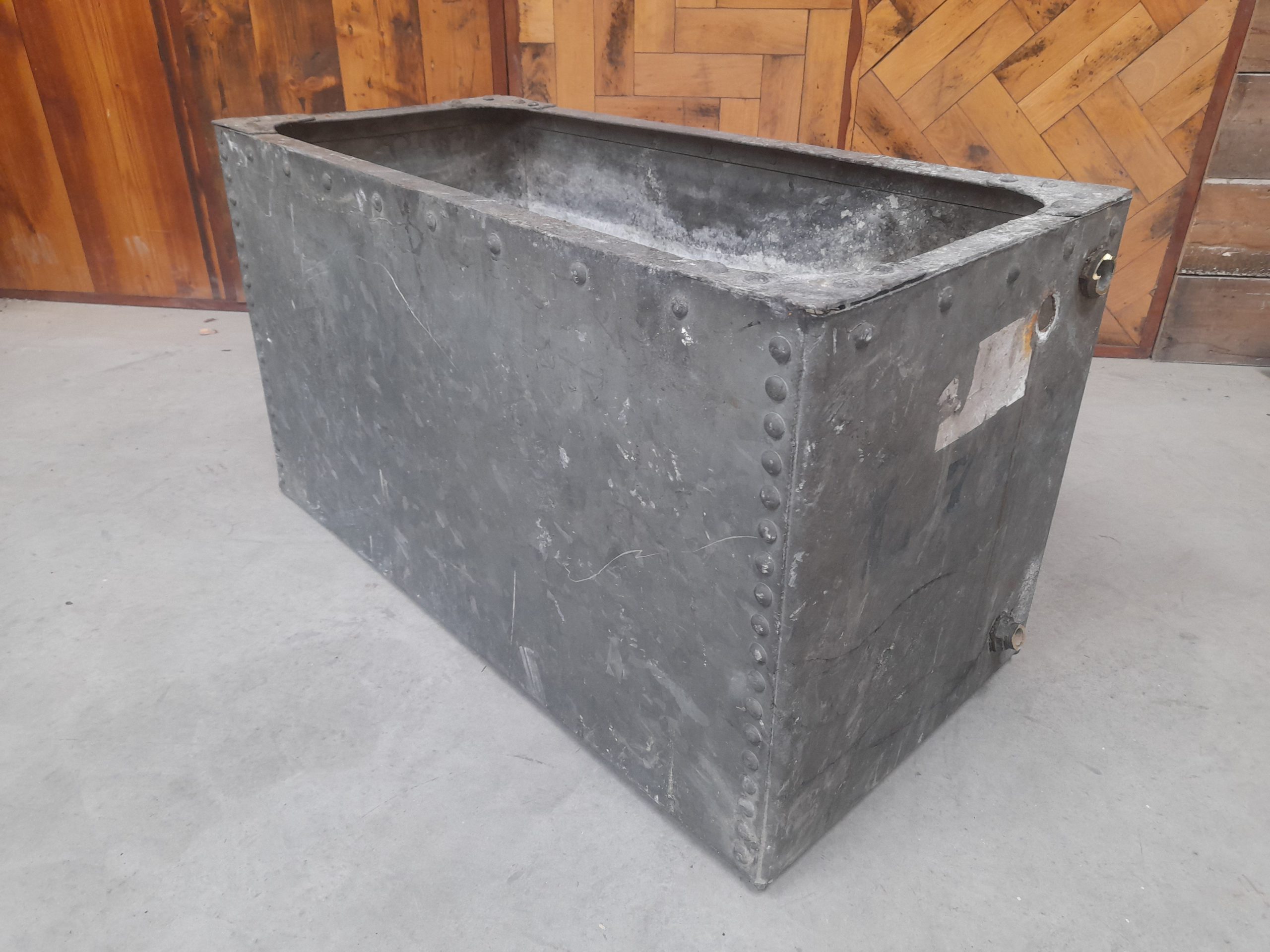 Large Reclaimed Victorian Galvanised Riveted Water Tank Trough